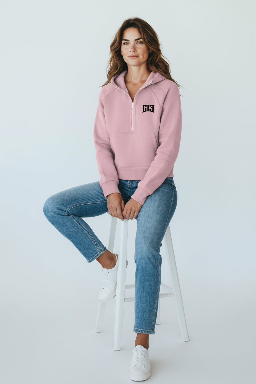 Cropped Half‑Zip Hoodie - G13 Athletic Co Midland, MI