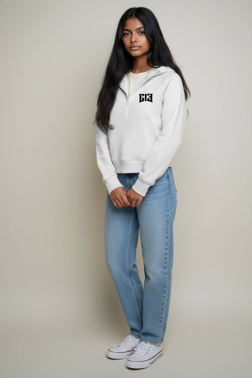 Women's White 3 quarter zip up - G13 Athletics in Midland, Michigan, United States